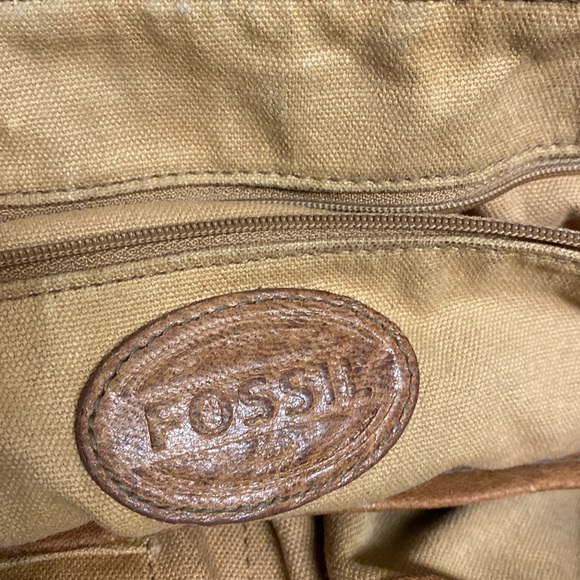 Fossil Fabric Crossbody Top Handle Patchwork Purse - Picture 16 of 17